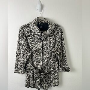 Carole Little Black & Cream Animal Print Blazer Jacket